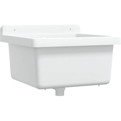 vidaXL Wandwasbak Wit 40x40x24 cm Resin - Wastafel vidaXL Wandwasbak Wit 40x40x24 cm Resin - Wastafel