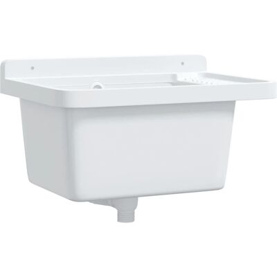 vidaXL Lavabo de Pared Blanco 50x35x24cm Resina - Lavabo vidaXL Lavabo de Pared Blanco 50x35x24cm Resina - Lavabo