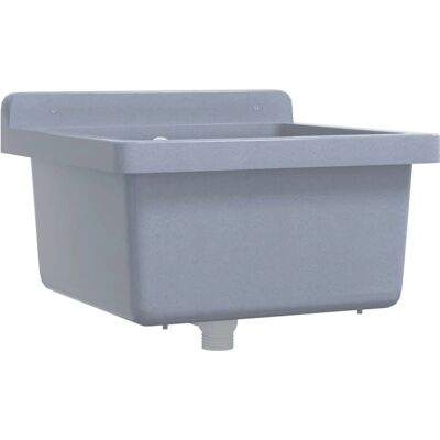vidaXL Wall Mount Grey Resin Washbasin - Washbasin vidaXL Wall Mount Grey Resin Washbasin - Washbasin