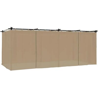 vidaXL Taupe Staal 6x3 m Gazebo met Gordijnen - Buiten Tent vidaXL Taupe Staal 6x3 m Gazebo met Gordijnen - Buiten Tent