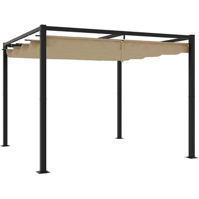 vidaXL Pergola Stalowa Taupe 3x3m - Ogród na zewnątrz vidaXL Pergola Stalowa Taupe 3x3m - Ogród na zewnątrz