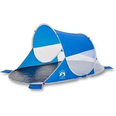 vidaXL Beach Tent Azure - Waterproof Sun Shelter - Beach Tent vidaXL Beach Tent Azure - Waterproof Sun Shelter - Beach Tent