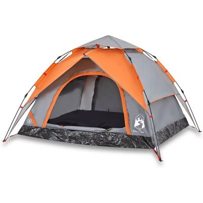 vidaXL Tenda de acampamento em cúpula 3 pessoas Cinza e Laranja - Tenda de camping vidaXL Tenda de acampamento em cúpula 3 pessoas Cinza e Laranja - Tenda de camping