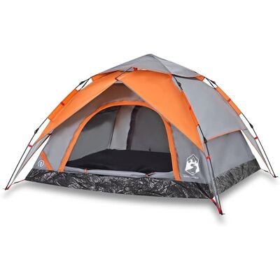 vidaXL Graue Orange 4-Personen Kuppelzelt - Leicht und Wasserdicht vidaXL Graue Orange 4-Personen Kuppelzelt - Leicht und Wasserdicht