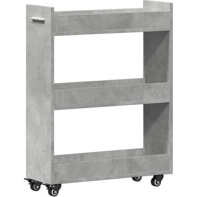 vidaXL Beton Grau Schrank mit Rollen - Aufbewahrungswagen & Beistelltisch vidaXL Beton Grau Schrank mit Rollen - Aufbewahrungswagen & Beistelltisch