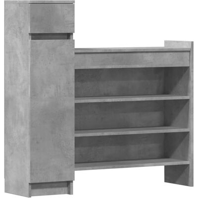 vidaXL Concrete Grey Shoe Cabinet - Shoe Storage - Engineered Wood vidaXL Concrete Grey Shoe Cabinet - Shoe Storage - Engineered Wood
