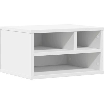 Support d'imprimante vidaXL Blanc - 40x32x22,5 cm - Bois d'ingénierie Support d'imprimante vidaXL Blanc - 40x32x22,5 cm - Bois d'ingénierie