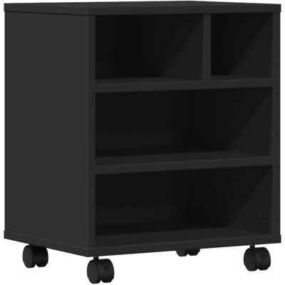 vidaXL Printer Stand met Wielen - Zwart - Kantoor Printer Tafel Organizer vidaXL Printer Stand met Wielen - Zwart - Kantoor Printer Tafel Organizer
