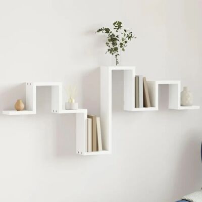 vidaXL Wandplank Wit 104,5x10x43 cm - Wandplank vidaXL Wandplank Wit 104,5x10x43 cm - Wandplank