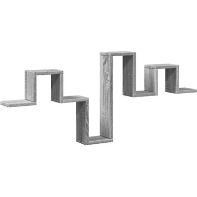 vidaXL Wandregal - 104,5x10x43 cm - beidseitig - Holz - Grau - Sonoma vidaXL Wandregal - 104,5x10x43 cm - beidseitig - Holz - Grau - Sonoma
