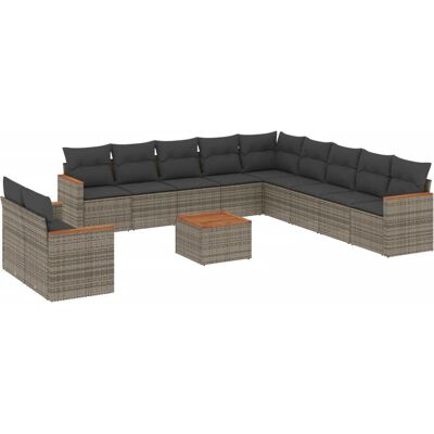 VidaXL Gartenmöbelset - Grau - Modulare Sofa & Tisch VidaXL Gartenmöbelset - Grau - Modulare Sofa & Tisch
