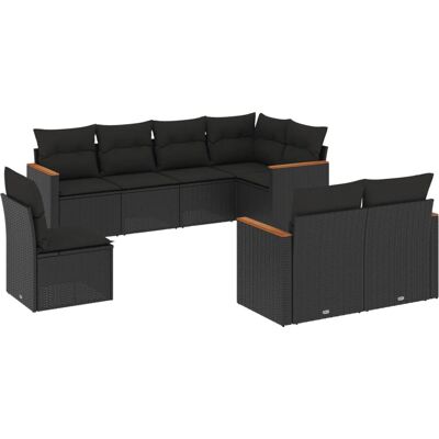 vidaXL Gartenmöbel-Set - Schwarz - Langlebig, Modular, Für 8 Personen vidaXL Gartenmöbel-Set - Schwarz - Langlebig, Modular, Für 8 Personen