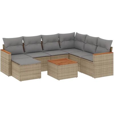 VidaXL Udendørs Møbel Sæt - Beige, Modulært, UV-resistent - 7 Siddepladser VidaXL Udendørs Møbel Sæt - Beige, Modulært, UV-resistent - 7 Siddepladser