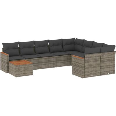 VidaXL Gartenset - Grau - Gartenmöbel 10-tlg VidaXL Gartenset - Grau - Gartenmöbel 10-tlg