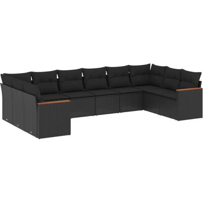 vidaXL Gartenmöbel-Set - Schwarz Polyrattan 11-tlg. vidaXL Gartenmöbel-Set - Schwarz Polyrattan 11-tlg.