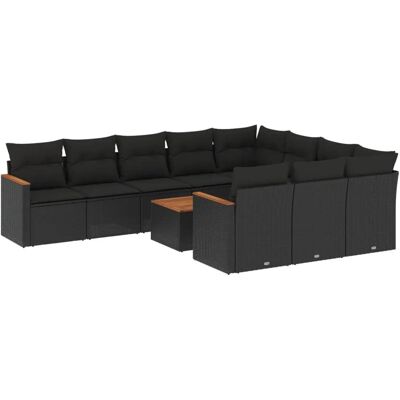 VidaXL Gartemöbelset - Schwarz, Modular, Langlebig - Gartenmöbel VidaXL Gartemöbelset - Schwarz, Modular, Langlebig - Gartenmöbel