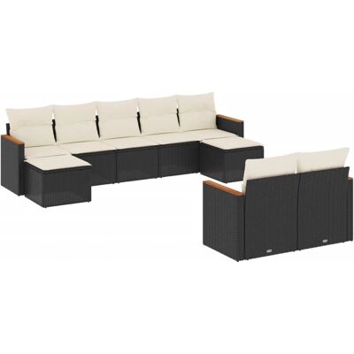 vidaXL Gartenmöbel-Set - Schwarz, 8-teiliges Modularsofa vidaXL Gartenmöbel-Set - Schwarz, 8-teiliges Modularsofa