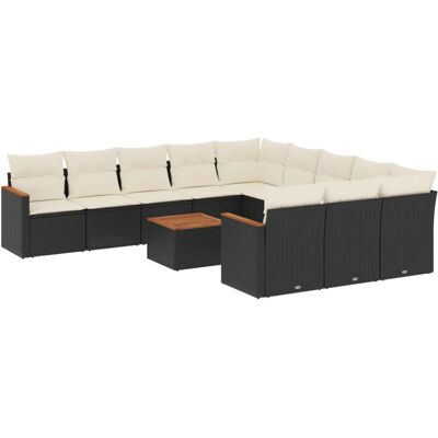 vidaXL 11-tlg. Garten-Sofagarnitur Schwarz Poly Rattan - Outdoor Möbelset vidaXL 11-tlg. Garten-Sofagarnitur Schwarz Poly Rattan - Outdoor Möbelset