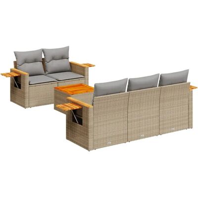 vidaXL Gartenmöbel Set - Beigefarben - Modular Gartensofa - 6-teilig vidaXL Gartenmöbel Set - Beigefarben - Modular Gartensofa - 6-teilig