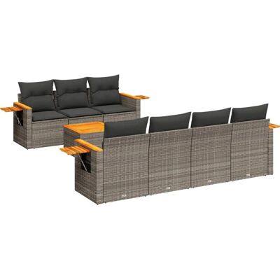vidaXL Gartenmöbel-Set - Grau - 8-tlg. Sofa vidaXL Gartenmöbel-Set - Grau - 8-tlg. Sofa