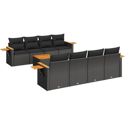 VidaXL Gartenmöbel-Set - Modular, Schwarz, 8-teilig VidaXL Gartenmöbel-Set - Modular, Schwarz, 8-teilig