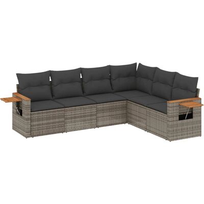 vidaXL Gartenmöbel-Set - Grau, Modular, 6 Plätze vidaXL Gartenmöbel-Set - Grau, Modular, 6 Plätze