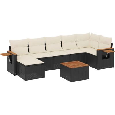vidaXL Gartenmöbel-Set - Schwarz - Modularsofa & Tisch vidaXL Gartenmöbel-Set - Schwarz - Modularsofa & Tisch