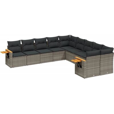 vidaXL Gartenmöbel-Set - Grau - Modularer Sofa vidaXL Gartenmöbel-Set - Grau - Modularer Sofa