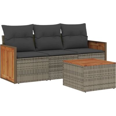 vidaXL 3-tlg. Garten-Sofagarnitur Grau vidaXL 3-tlg. Garten-Sofagarnitur Grau