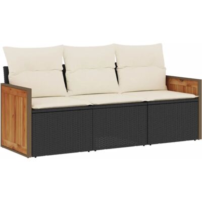 VidaXL Gartenmöbel-Set - Langlebig, Modular, Schwarz & Beige VidaXL Gartenmöbel-Set - Langlebig, Modular, Schwarz & Beige