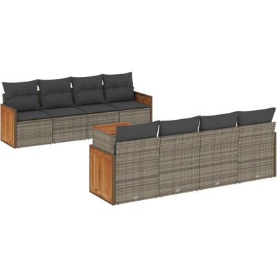 VidaXL Gartenmöbel-Set - Grau - 9-teilig, modulär VidaXL Gartenmöbel-Set - Grau - 9-teilig, modulär