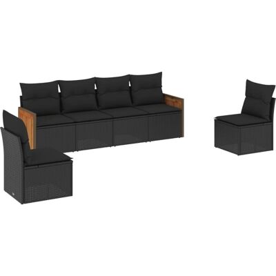 vidaXL 6-tlg. Garten-Sofagarnitur - Langlebig, UV-beständig, Modular vidaXL 6-tlg. Garten-Sofagarnitur - Langlebig, UV-beständig, Modular