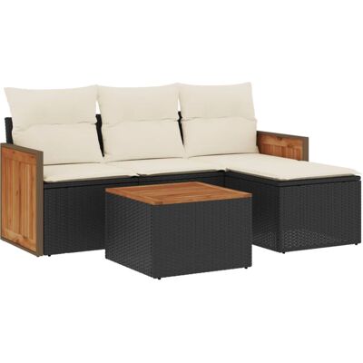 VidaXL Gartenmöbel-Set - Schwarz, 4-tlg., Modulär - Gartenmöbel VidaXL Gartenmöbel-Set - Schwarz, 4-tlg., Modulär - Gartenmöbel