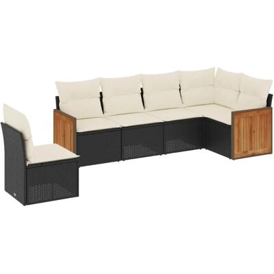vidaXL 7-tlg. Garten-Sofagarnitur mit Kissen Beige Poly Rattan - Schwarz & Creme vidaXL 7-tlg. Garten-Sofagarnitur mit Kissen Beige Poly Rattan - Schwarz & Creme