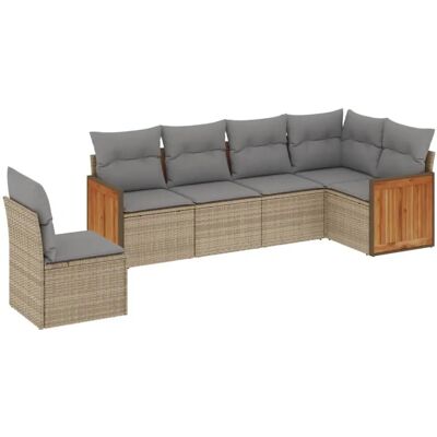VidaXL Gartenmöbel-Set - Beige, 6 Sitze - Lounge-Set VidaXL Gartenmöbel-Set - Beige, 6 Sitze - Lounge-Set