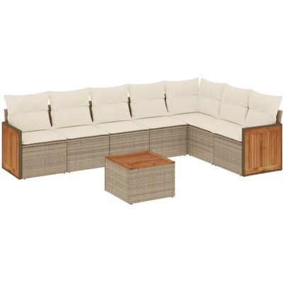 vidaXL Gartenmöbelset - Beige, 8-tlg., Modular - Gartenmöbel vidaXL Gartenmöbelset - Beige, 8-tlg., Modular - Gartenmöbel