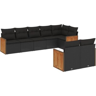 vidaXL Gartenmöbel-Set - Schwarz - Modular, Witterungsbeständig, 8 Teile vidaXL Gartenmöbel-Set - Schwarz - Modular, Witterungsbeständig, 8 Teile