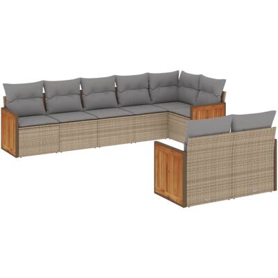 VidaXL Gartenmöbel-Set - Beige, 8 Sitze, Modular - Gartenmöbel VidaXL Gartenmöbel-Set - Beige, 8 Sitze, Modular - Gartenmöbel