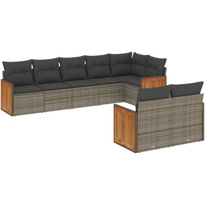 vidaXL Gartenmöbel-Set - Grau, 8 Teilig, Modular vidaXL Gartenmöbel-Set - Grau, 8 Teilig, Modular