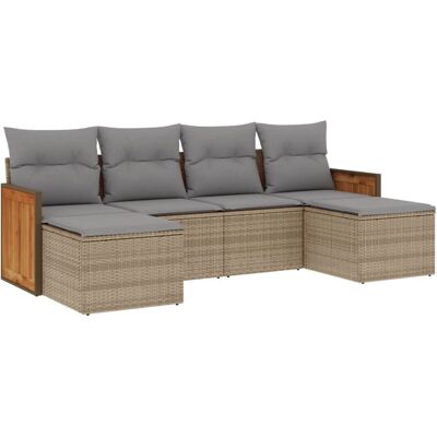 VidaXL Gartenmöbel-Set - Langlebiges Poly Rattan - Bequeme Kissen - Modulares Design - UV-beständig VidaXL Gartenmöbel-Set - Langlebiges Poly Rattan - Bequeme Kissen - Modulares Design - UV-beständig