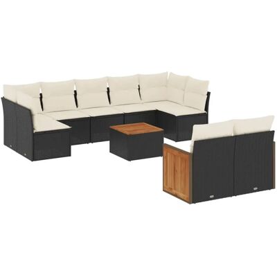 vidaXL 209206 Gartenmöbel-Set - Schwarzes Poly Rattan Sofa vidaXL 209206 Gartenmöbel-Set - Schwarzes Poly Rattan Sofa