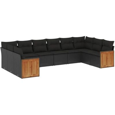 vidaXL Outdoor-Möbelset - Schwarz - Gartenmodul-Lounge vidaXL Outdoor-Möbelset - Schwarz - Gartenmodul-Lounge