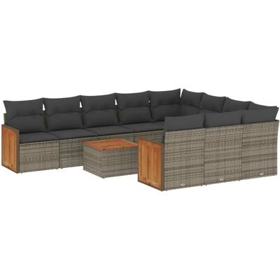 vidaXL Gartenmöbelset - Langlebiges PE Rattan, Modular, Grau vidaXL Gartenmöbelset - Langlebiges PE Rattan, Modular, Grau