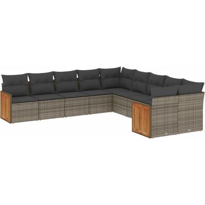 vidaXL Gartenset aus 10 Teilen - Grau, Modular vidaXL Gartenset aus 10 Teilen - Grau, Modular
