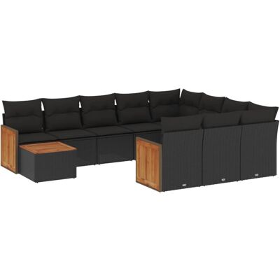 vidaXL Gartenmöbel-Set - Schwarz - Modulares Sitzsystem vidaXL Gartenmöbel-Set - Schwarz - Modulares Sitzsystem
