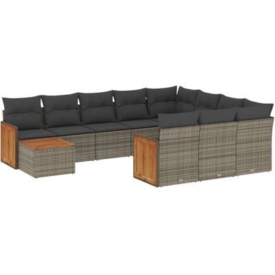 vidaXL Gartenmöbel-Set - 11-tlg. Poly Rattan, Schwarz vidaXL Gartenmöbel-Set - 11-tlg. Poly Rattan, Schwarz