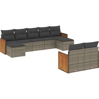 vidaXL Gartenmöbel-Set - Grau, Modular, 9-tlg. vidaXL Gartenmöbel-Set - Grau, Modular, 9-tlg.