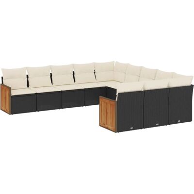 VidaXL Gartenmöbel-Set - Modular Schwarz Rattan - Gartensofa VidaXL Gartenmöbel-Set - Modular Schwarz Rattan - Gartensofa