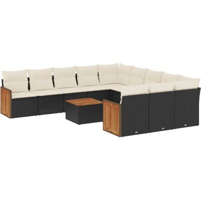 vidaXL 12-tlg. Garten-Sofagarnitur Mit Kissen Beige vidaXL 12-tlg. Garten-Sofagarnitur Mit Kissen Beige