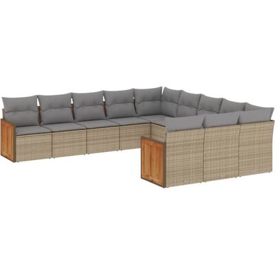 vidaXL Gartengarnitur - Beige, Modular, 12-tlg. vidaXL Gartengarnitur - Beige, Modular, 12-tlg.